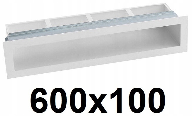Vetracia mriežka – Sudová mriežka s rámom 600 × 100 [mm] BIELA