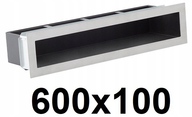Vetracia mriežka - Sudová mriežka s rámom 600x100 [mm] CHROM