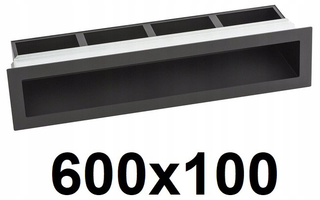 Vetracia mriežka - Sudová mriežka s rámom 600x100 [mm] ČIERNA