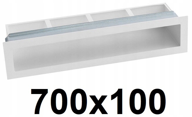 Vetracia mriežka – Sudová mriežka s rámom 700 × 100 [mm] BIELA