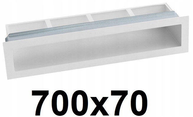 Vetracia mriežka – Sudová mriežka s rámom 700 × 70 [mm] BIELA