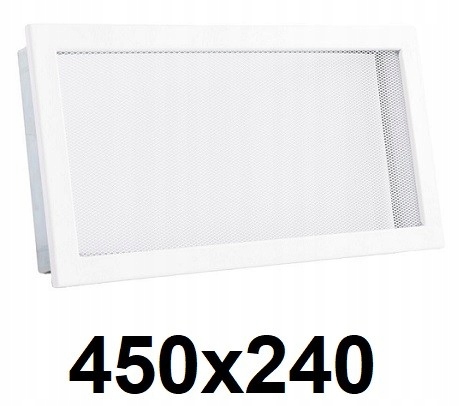 Vetracia mriežka – Kovová mriežka 450 × 240 [mm] BIELA