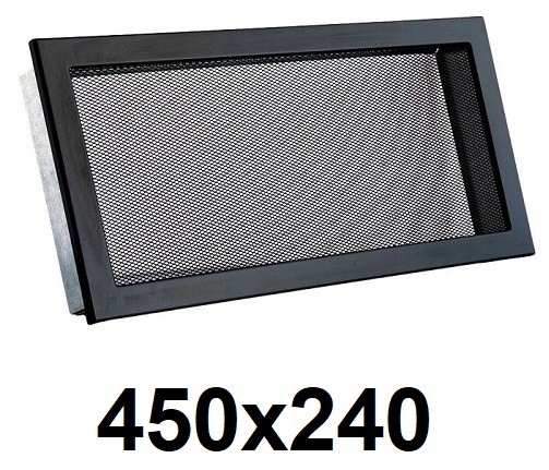 Vetracia mriežka - Kovová mriežka 450x240 [mm] ČIERNA