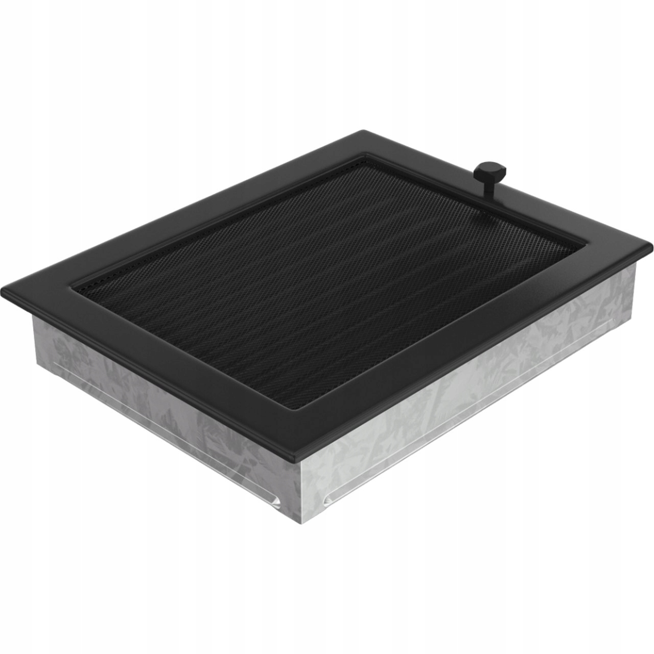 Čierna vetracia mriežka s uzáverom 22 × 30