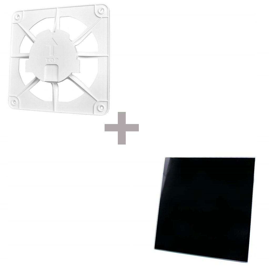 Vetracia mriežka - Ventilačná mriežka DRim 150x150, lesklé čierne sklo