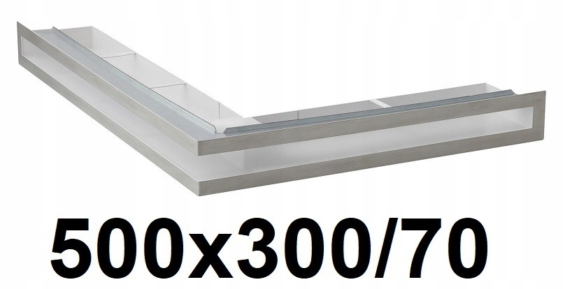 Vetracia mriežka - Mriežka s rámom 300x500 / 70 [mm] CHROM / VĽAVO