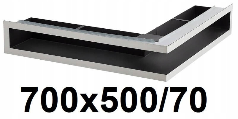 Vetracia mriežka - Mriežka s rámom 500x700 / 70 [mm] CHROMOVÁ / ĽAVÁ