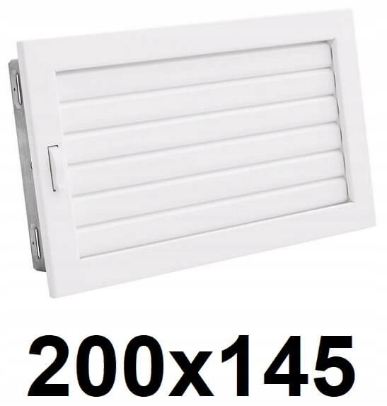 Vetracia mriežka – Mriežka s uzáverom 200 × 145 [mm] BIELA
