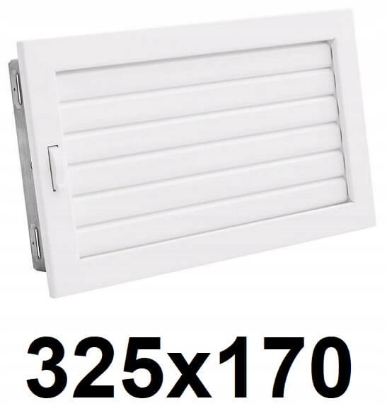 Vetracia mriežka – Mriežka s uzáverom, 325 × 170 [mm] BIELA