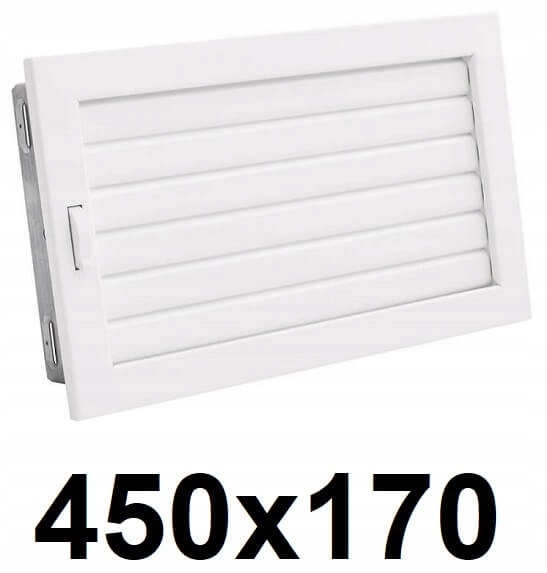 Vetracia mriežka – Mriežka s uzáverom 450 × 170 [mm] BIELA
