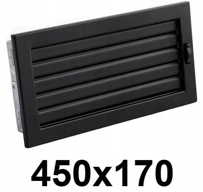 Vetracia mriežka - Mriežka s uzáverom 450x170 [mm] ČIERNA