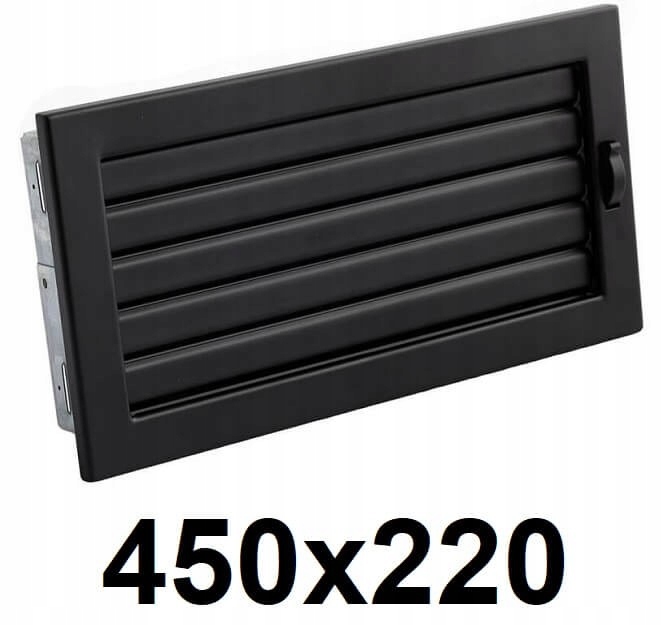 Vetracia mriežka - Mriežka s uzáverom 450x220 [mm] ČIERNA