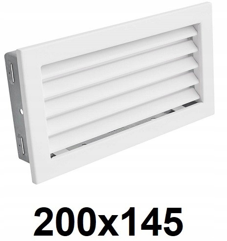 Vetracia mriežka – Mriežka s pevným uzáverom 200 × 145 [mm] BIELA