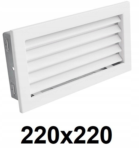 Vetracia mriežka – Mriežka s pevným uzáverom 220 × 220 [mm] BIELA