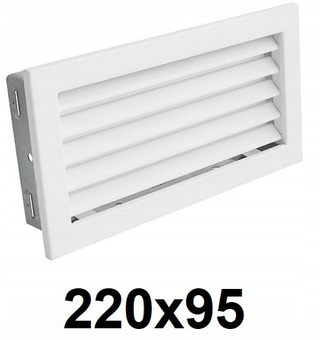 Vetracia mriežka – Mriežka s pevnou uzávierkou 220 × 95 [mm] BIELA