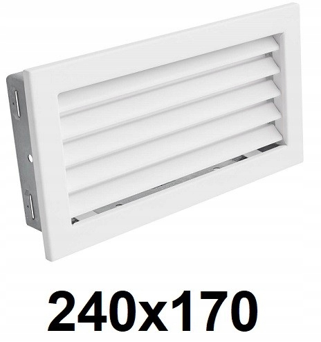 Vetracia mriežka – Mriežka s pevným uzáverom 240 × 170 [mm] BIELA