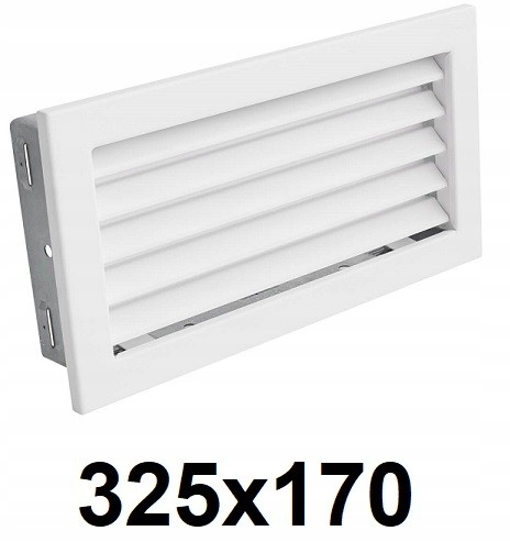 Vetracia mriežka – Mriežka s pevným uzáverom, 325 × 170 [mm] BIELA