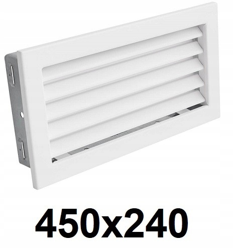 Vetracia mriežka – Mriežka s pevným uzáverom 450 × 240 [mm] BIELA