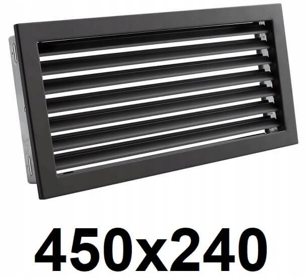 Vetracia mriežka - Mriežka s pevnou uzávierkou 450x240 [mm] ČIERNA