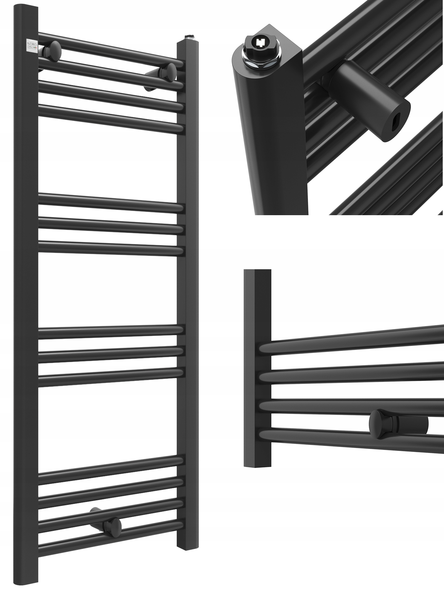 Granitan vodný kúpeľňový radiátor 393 W 400 × 1000 mm čierny