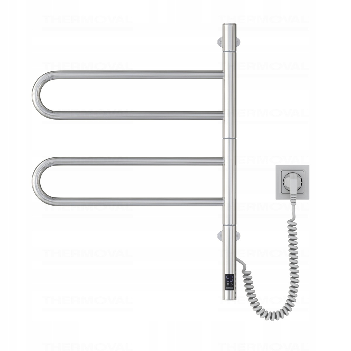 ELEKTRICKÝ INOX KÚPEĽŇOVÝ RADIÁTOR OTOČNÝ DISPLEJ ECO SLIM SUŠIČ