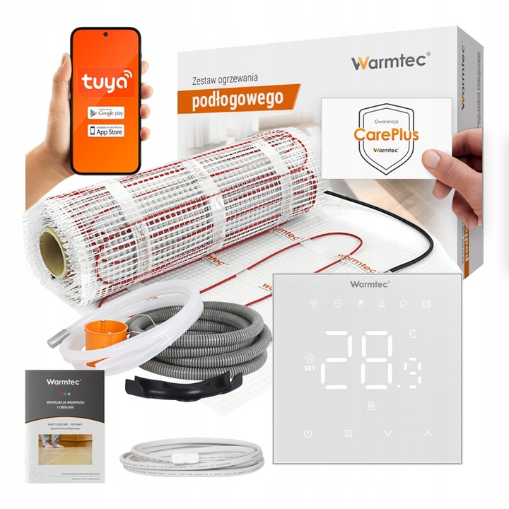 Vykurovacia rohož na obklady, sada 2m2 Warmtec DS2-20/XRT01-BB