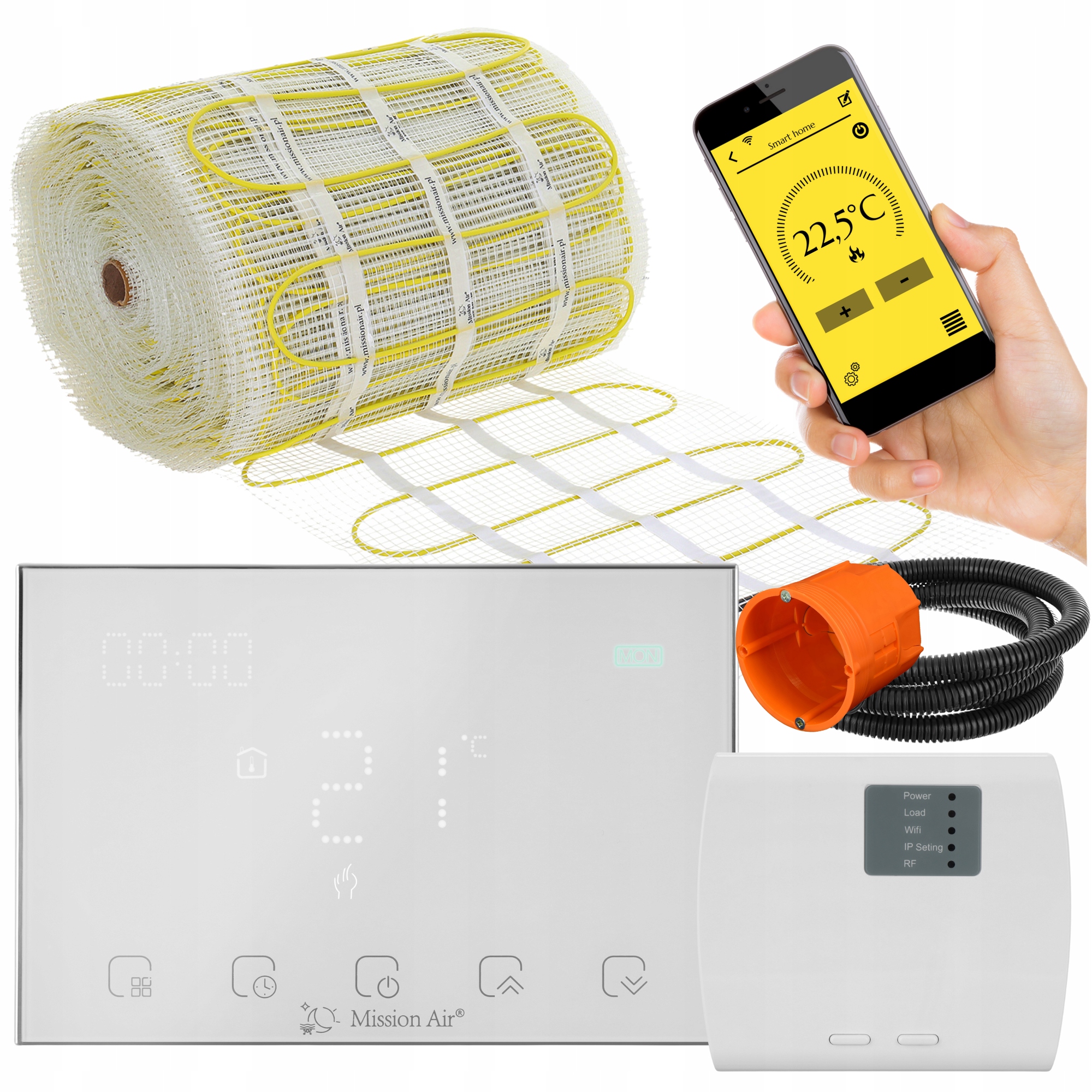 Mission Air vykurovacia rohož na dlaždice MA-160 W/m² 18m² WiFi