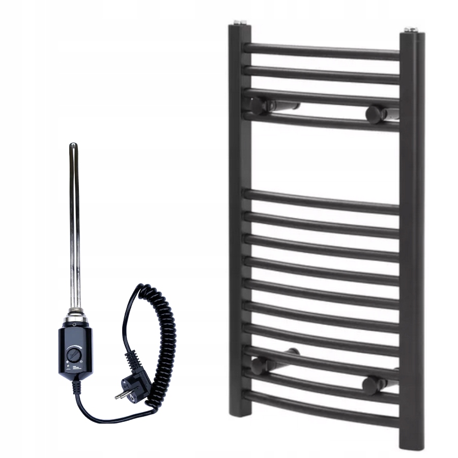Vodný kúpeľňový radiátor 300 W 40 × 70 mm čierny