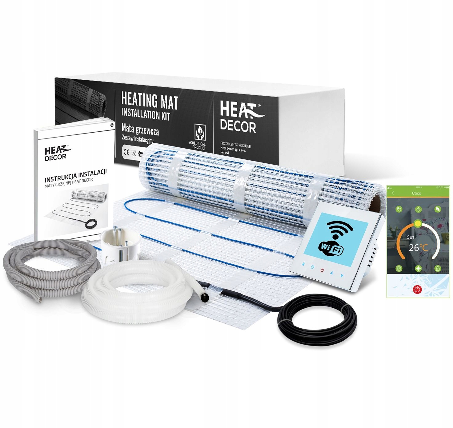 Vykurovacia matica vykurovacia sada HD-mat150 / WiFi-10,0m²