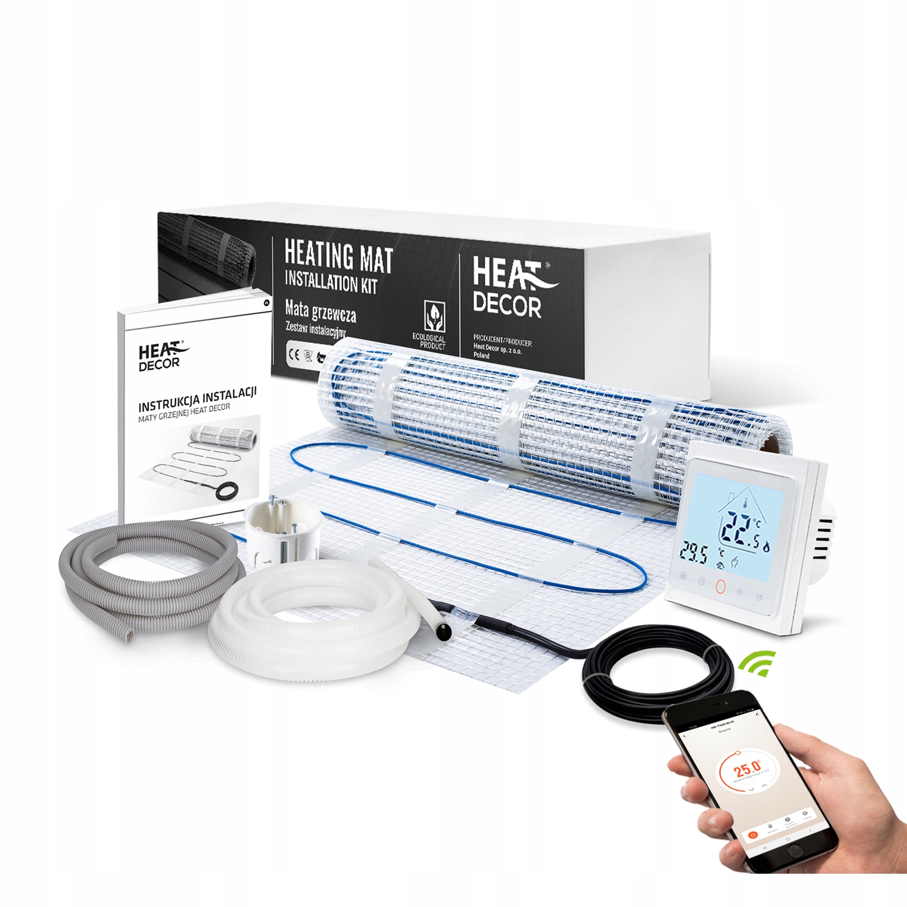 Vykurovacia matica vykurovacia sada HDmat150 / W2WiFi-7,0 m²