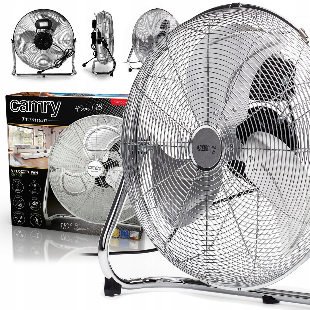 Ventilátor – SILNÝ veterný mlyn CAMRY 55 cm 200 W podlahový obehový systém