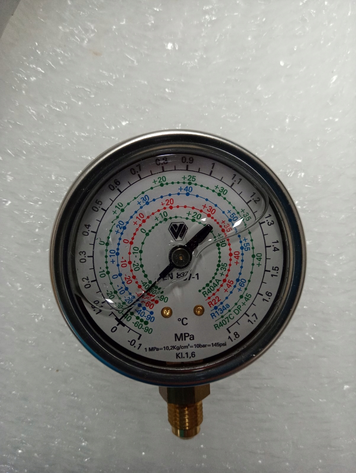 NC glycerínový manometer R404A, R22, R134a, R407C