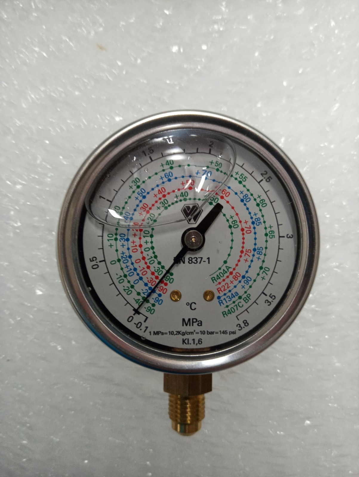 WC R404A, R22, R134a, R407C glycerínový manometer