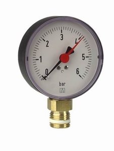 Vykurovací manometer RF 100 RAD, 0-4 bar, AFRISO