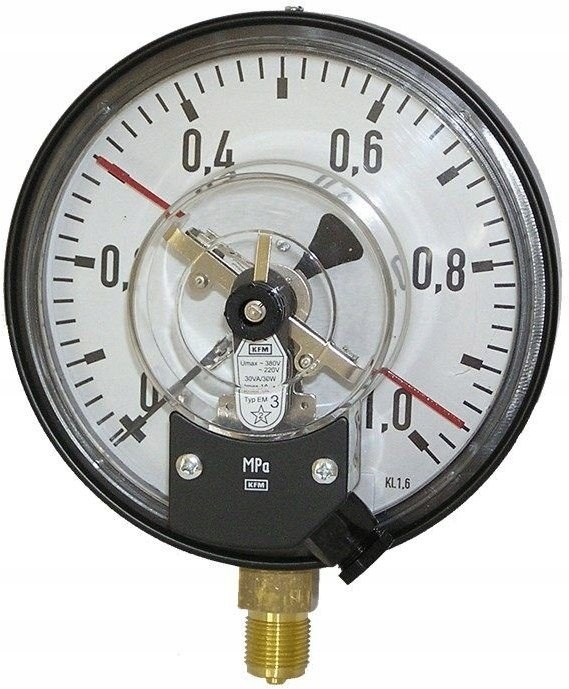 Kontaktný manometer 0-10BAR, R160, EM3, M20x1,5