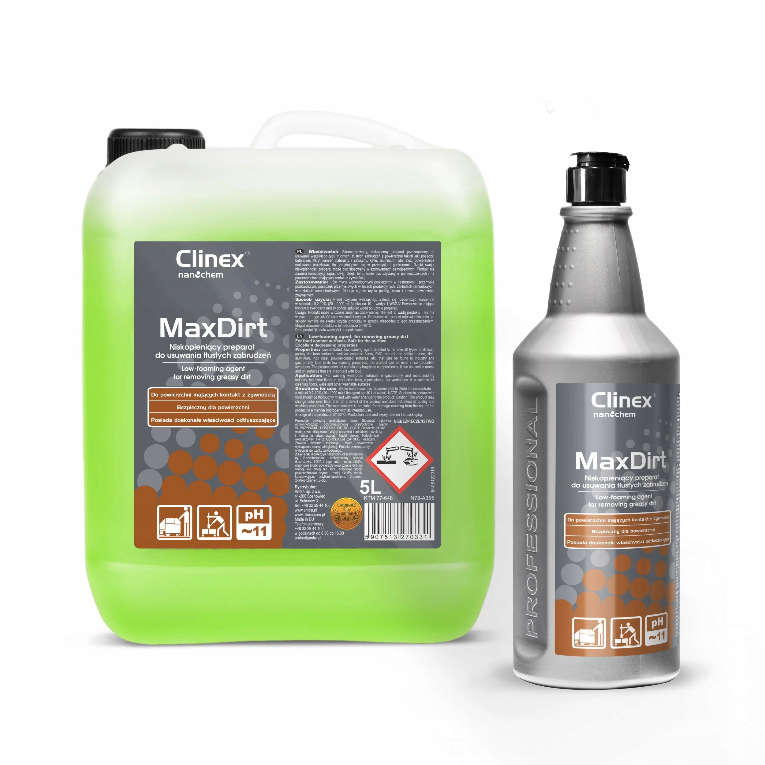 Krbová vložka - MaxDirt Clinex Nízka penivosť pre mastné škvrny 5L