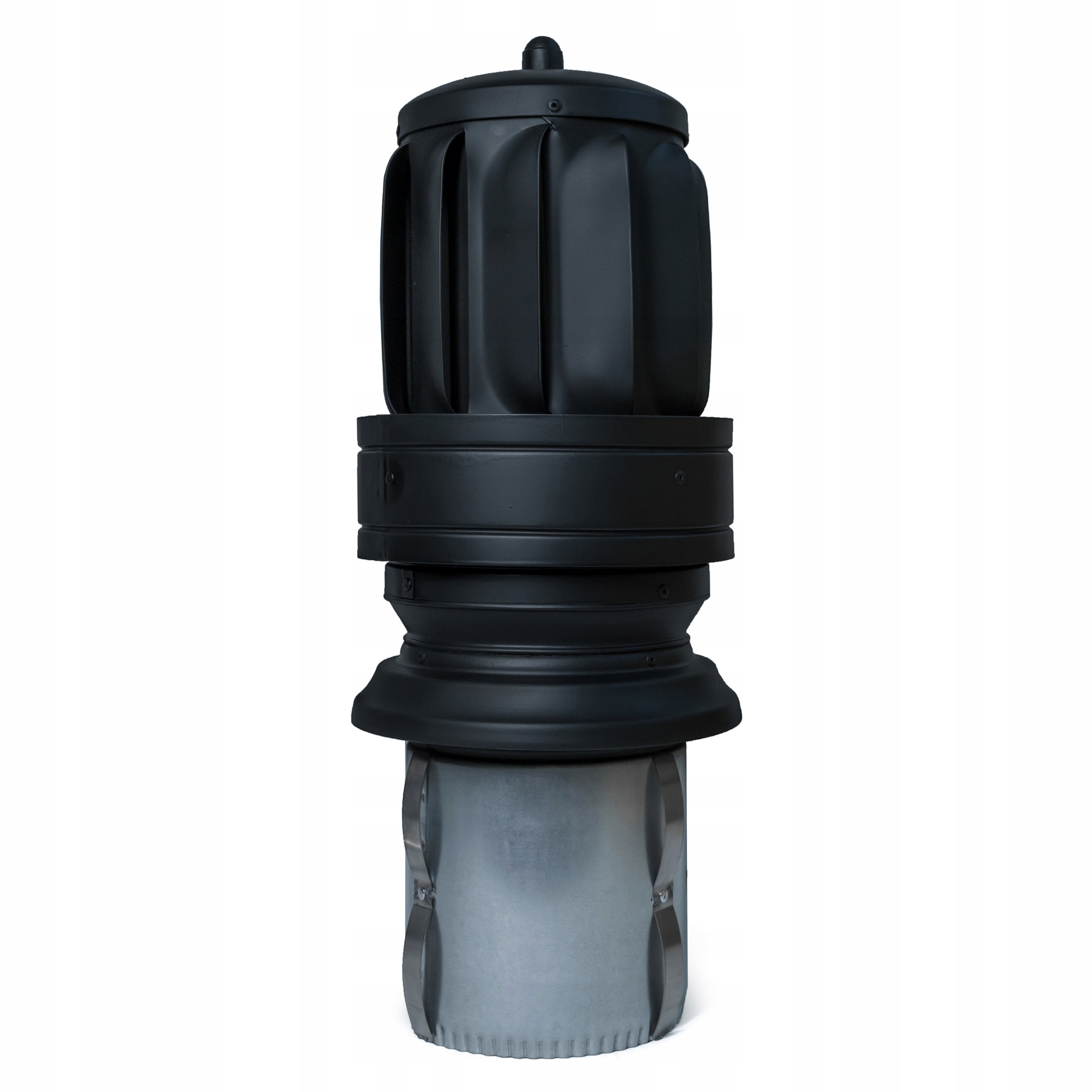 Čierny komínový kryt WIATRON fi150, vtlačený