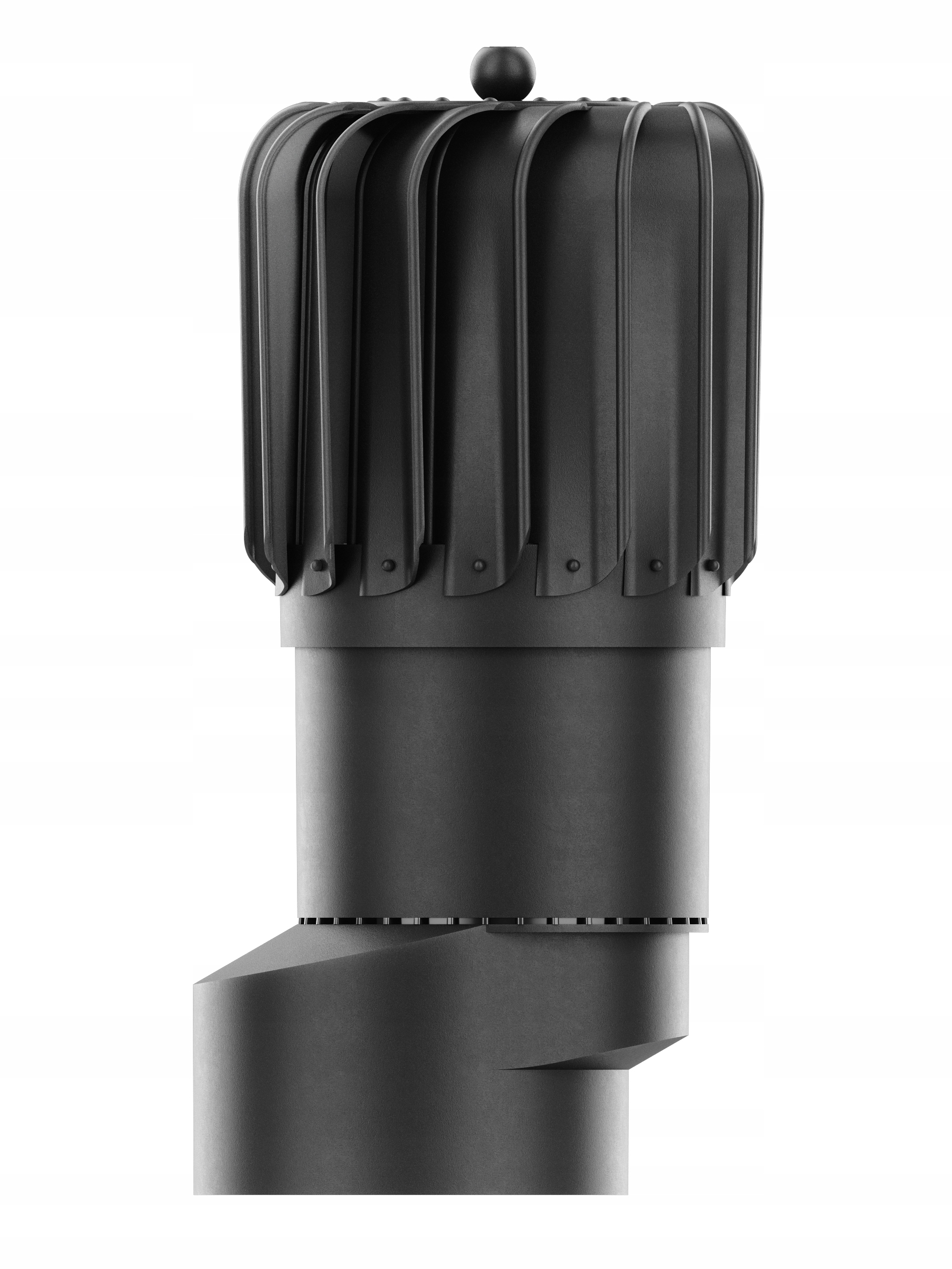 Komínová strieška - Rotačný komínový kryt s komínom FLATLINE BLACK