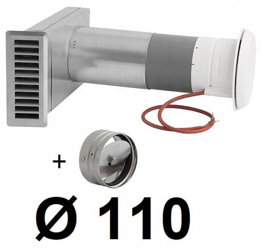 Okenný ventilátor, kúrenie a ventil INOX 110 [mm]