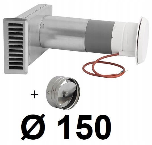 Okenný otvor, kúrenie a ventil 150 [mm] INOX