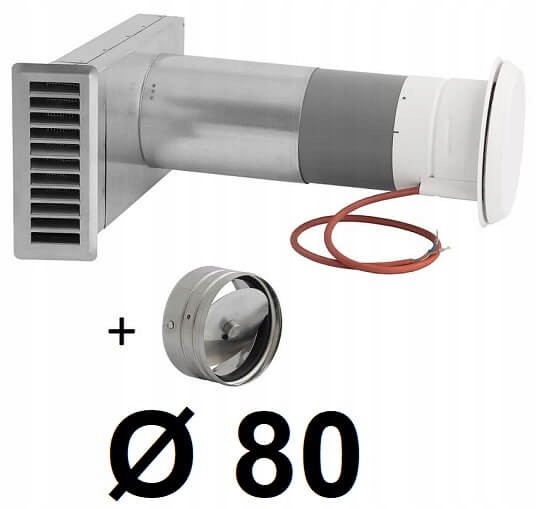 Okenný ventilátor, kúrenie a ventil INOX 80 [mm]