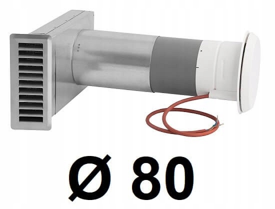 Okenný ventilátor s ohrievačom INOX 80 [mm]