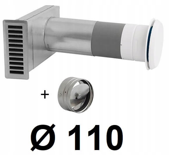 Okenný ventilátor s ventilom 110 [mm] INOX