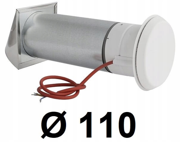 Okrúhly ventilátor s ohrevom 110 [mm] BIELY