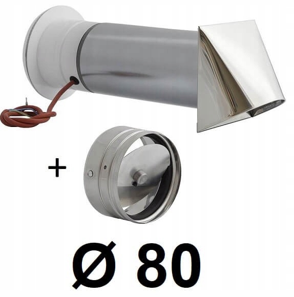 Okrúhly ventilátor s ohrievačom 80 [mm] BIELY