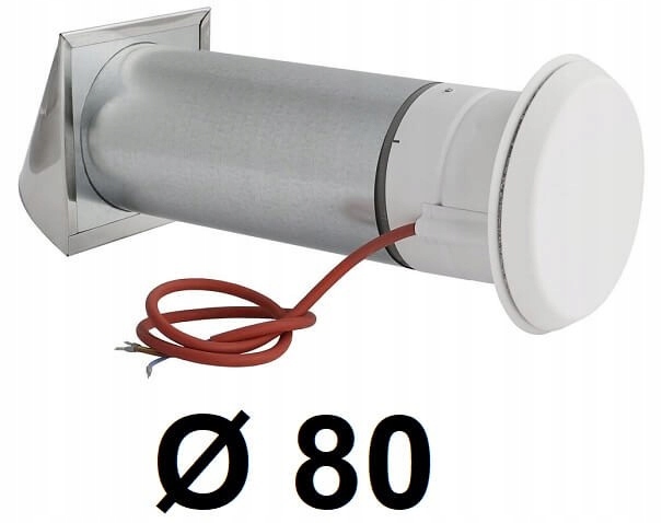 Okrúhly ventilátor s ohrievačom INOX 80 [mm]