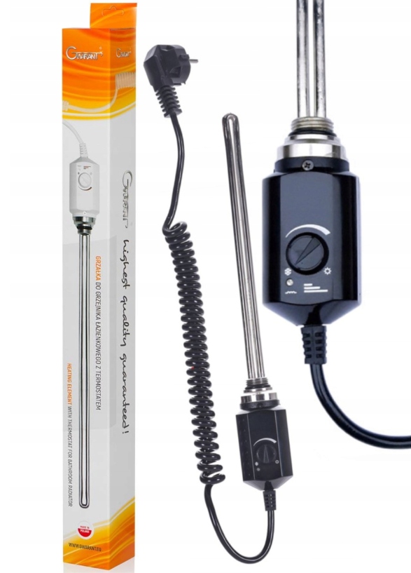 OHRIEVAČ DO KÚPEĽŇOVÉHO RADIÁTORA ČIERNA 1200W ZÁRUKA