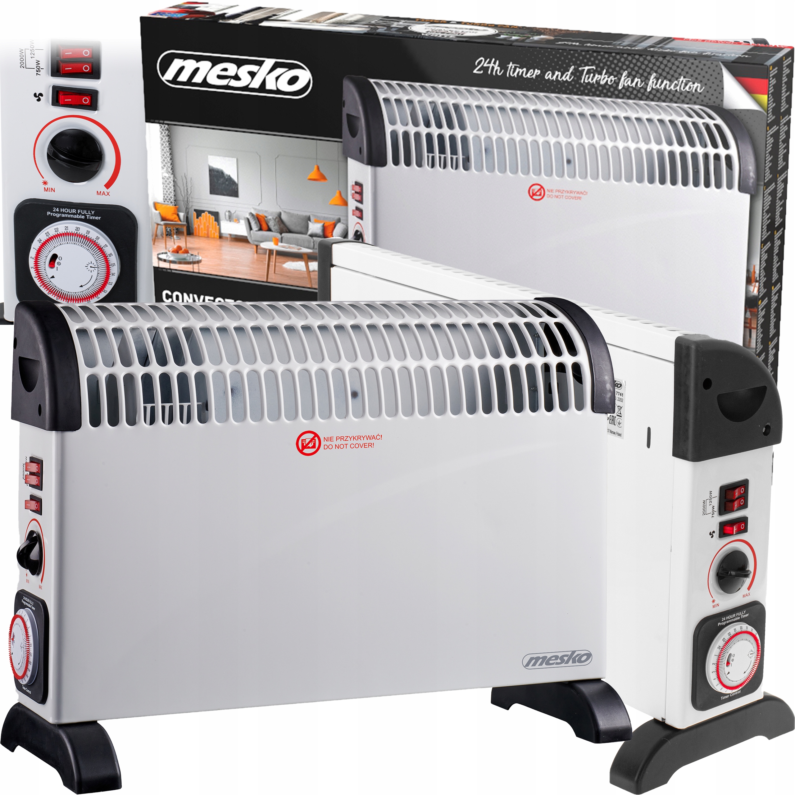 Elektrický radiátor mesko MS7741 W biely 2000 W
