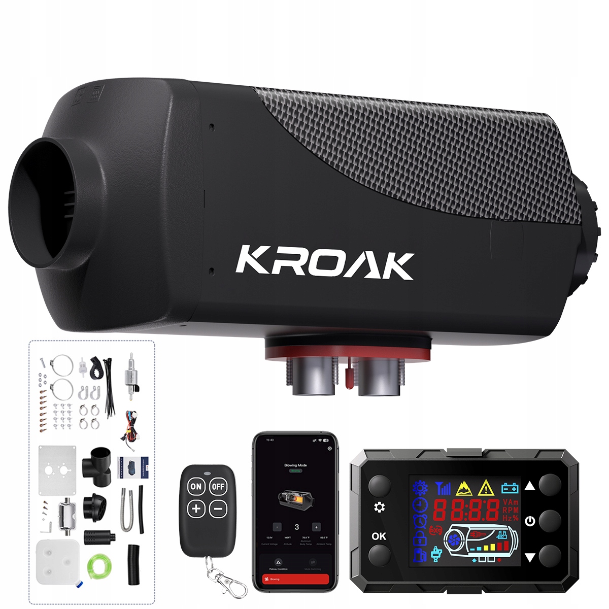 OHRIEVAČ OLEJA 8KW PARKOVACIE KÚRENIE 12/24V APLIKÁCIA BLUETOOTH