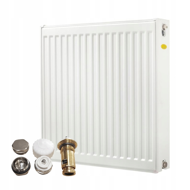 Oceľový panelový radiátor Diamond 1250 W biely 600 x 600 x 105 mm - spodné pripojenie